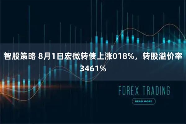 智股策略 8月1日宏微转债上涨018%，转股溢价率3461%